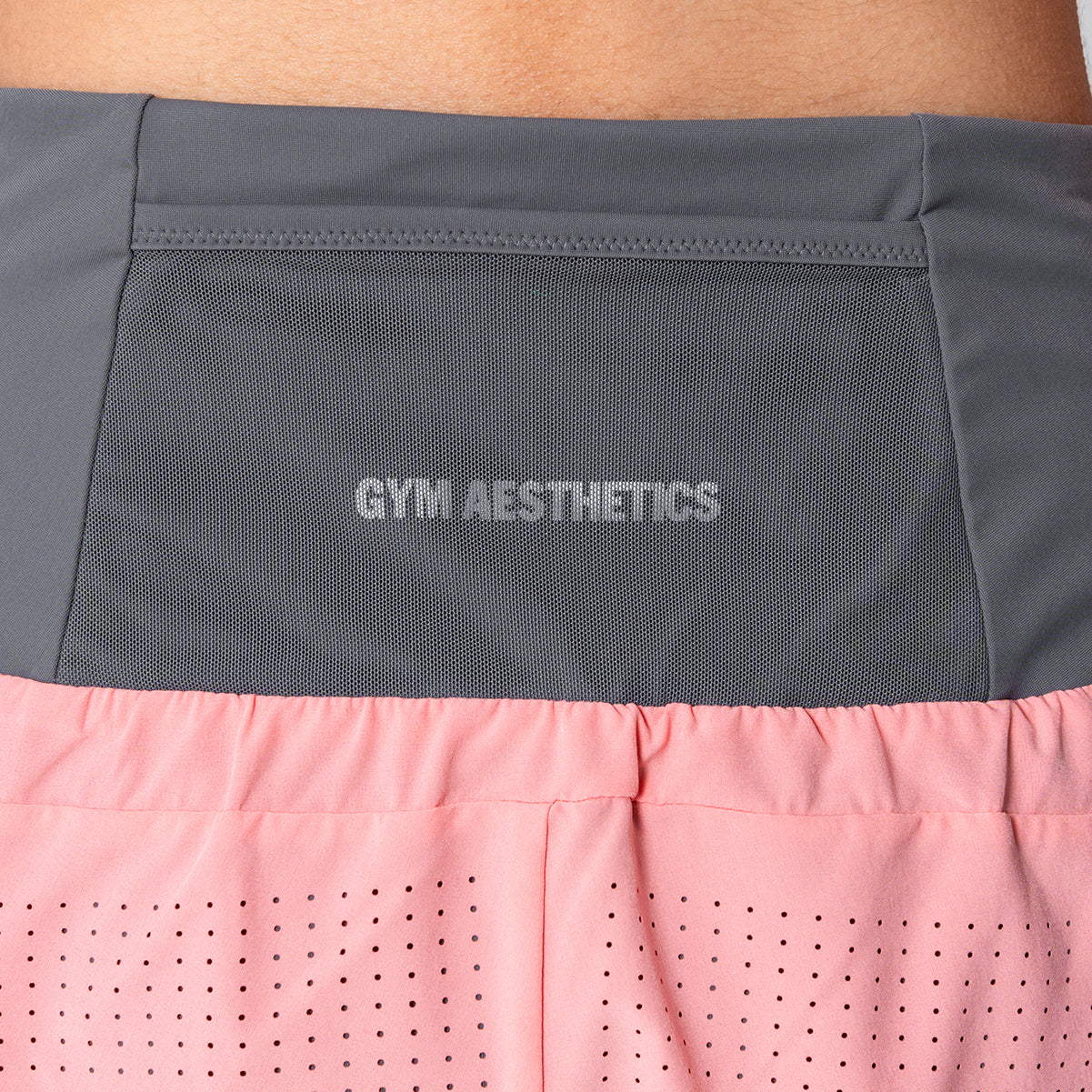 Image of Activewear 2in1 Color Block Running Shorts for Women